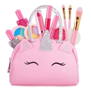 Sparkly Pink Unicorn Kids Makeup Bag